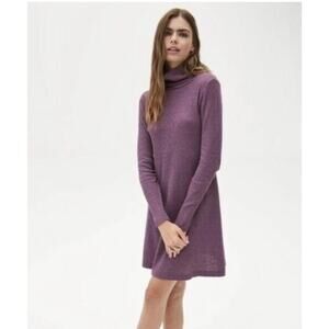 Michael Stars Kit Mock Neck Mini Dress in Purple M